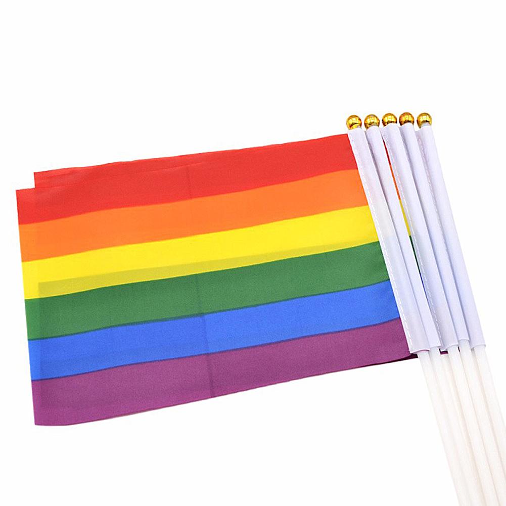 Rainbow Handheld Flags (10 Pack)