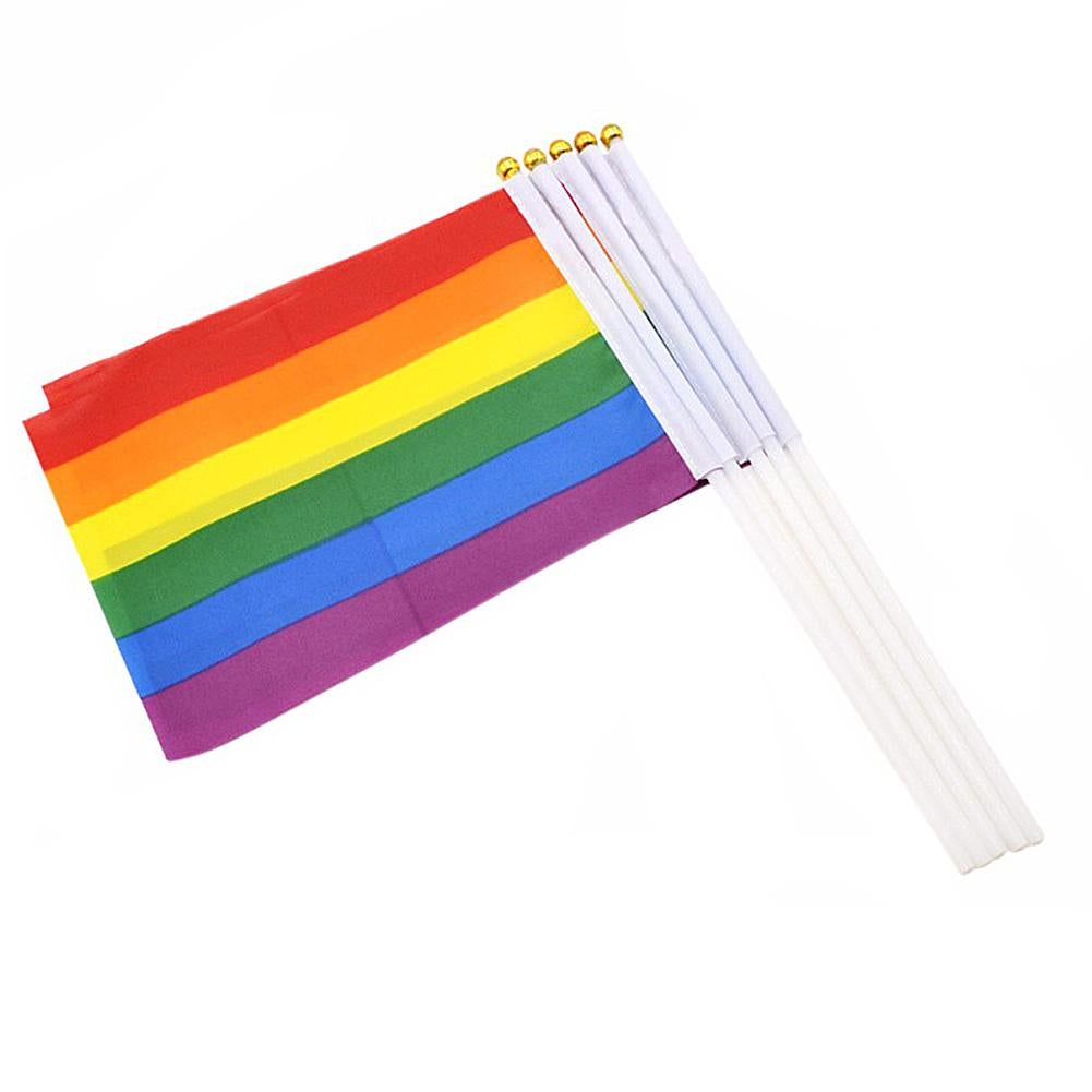 Rainbow Handheld Flags (10 Pack)