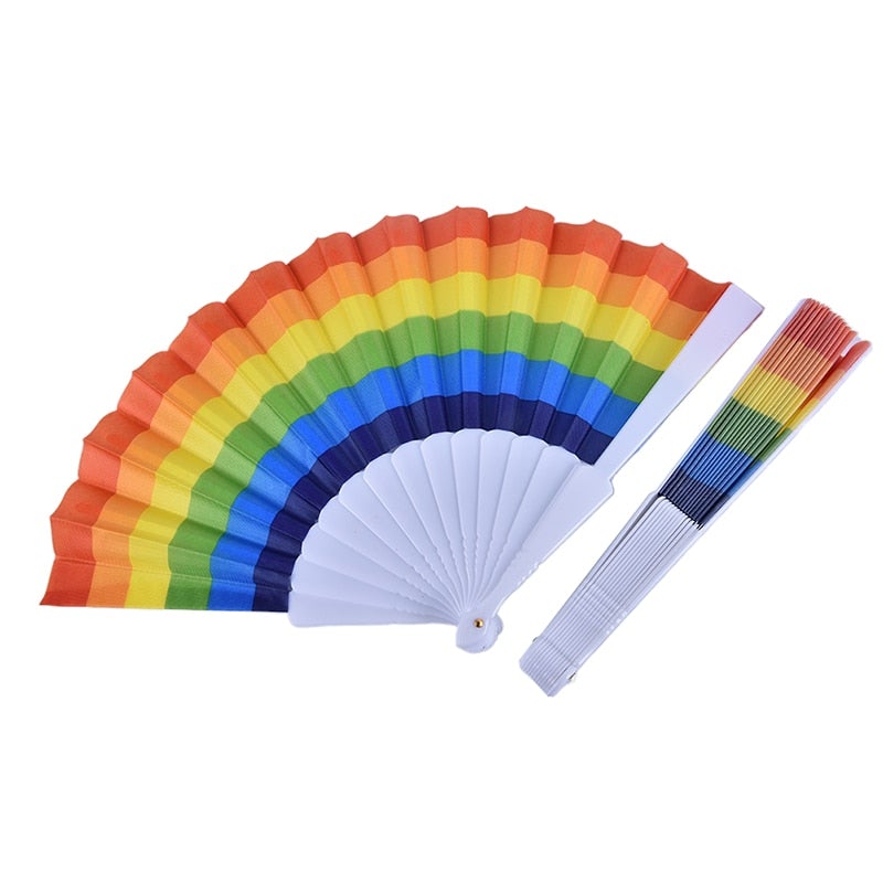 Rainbow Folding Fan