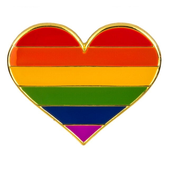 Rainbow Heart Enamel Pin