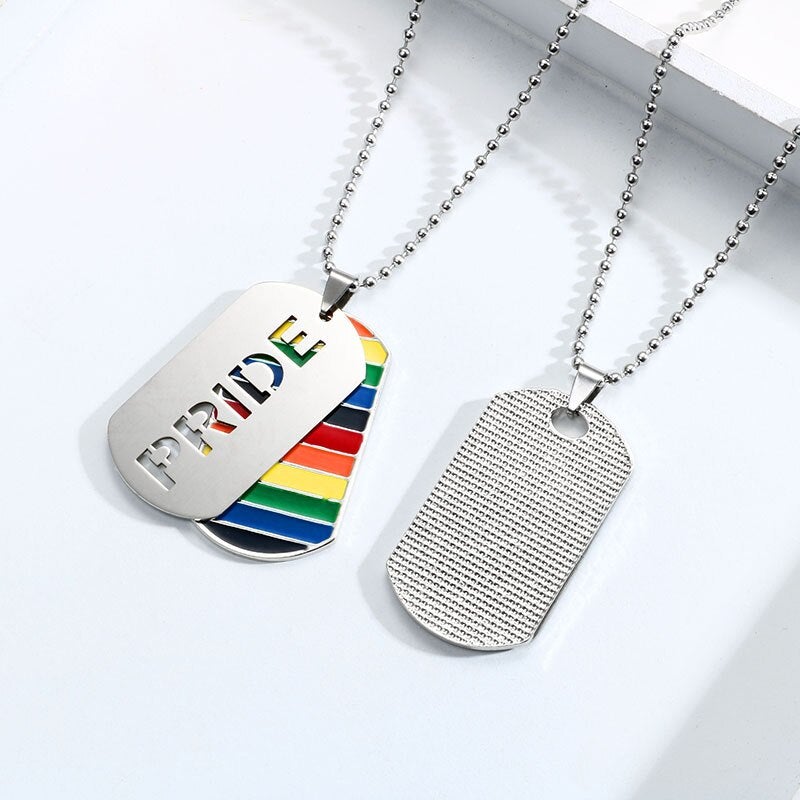 'Pride' - Rainbow Dog Tag Necklace