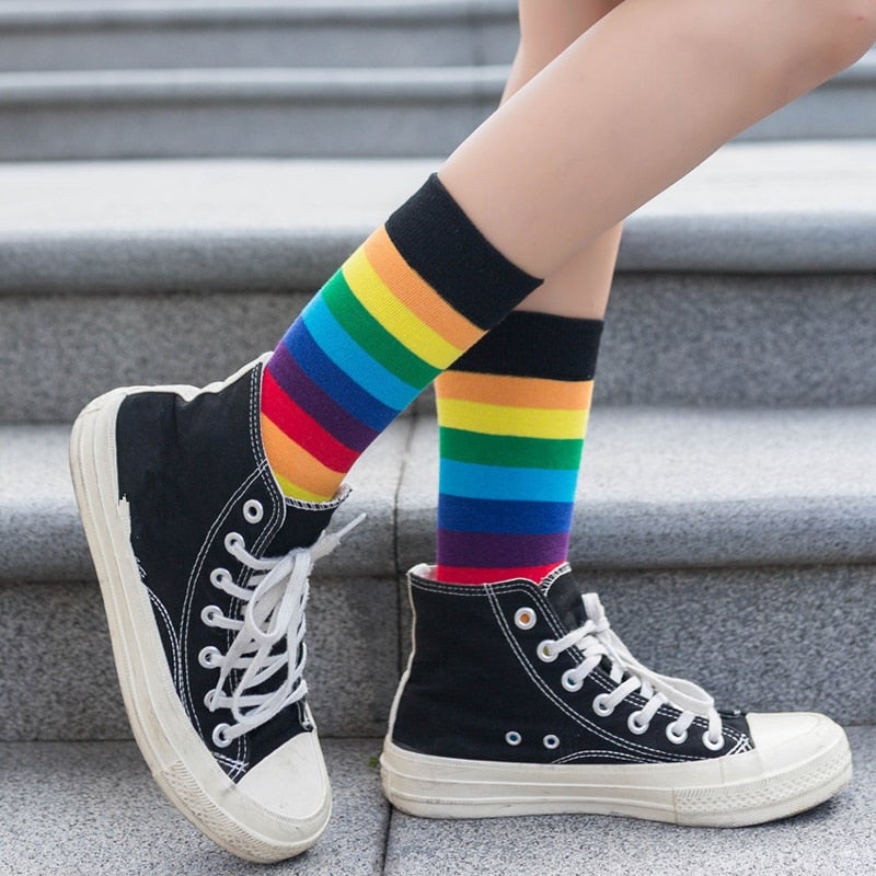 Rainbow Striped Socks
