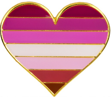 Lesbian Heart Enamel Pin