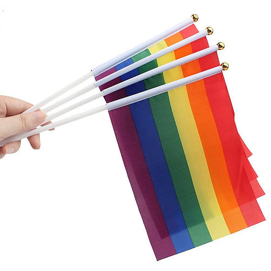 Rainbow Handheld Flags (10 Pack)