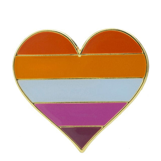 Lesbian Heart Enamel Pin