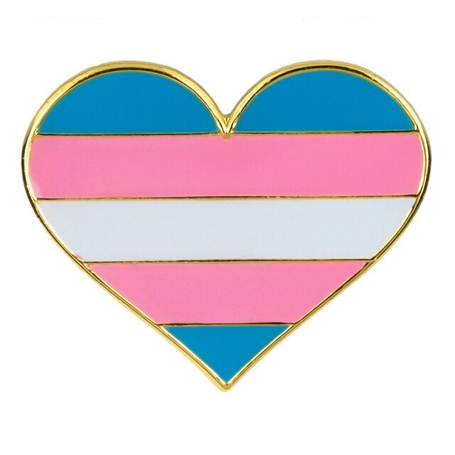 Transgender Heart Enamel Pin