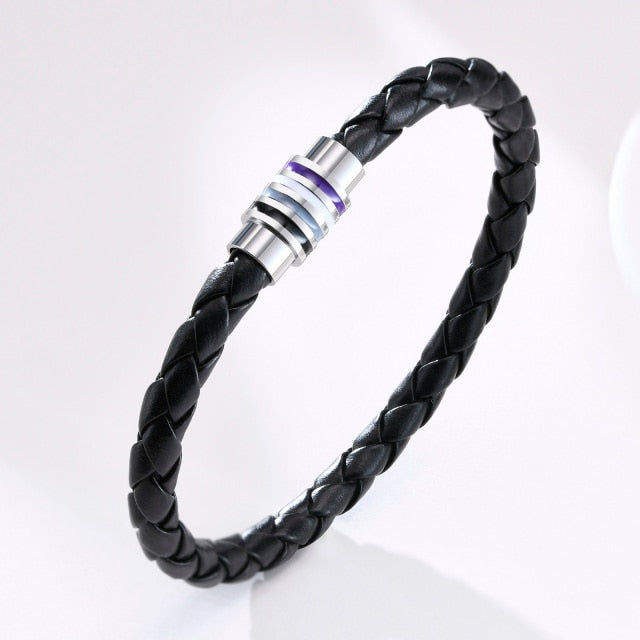 Braided Leather Asexual Bracelet