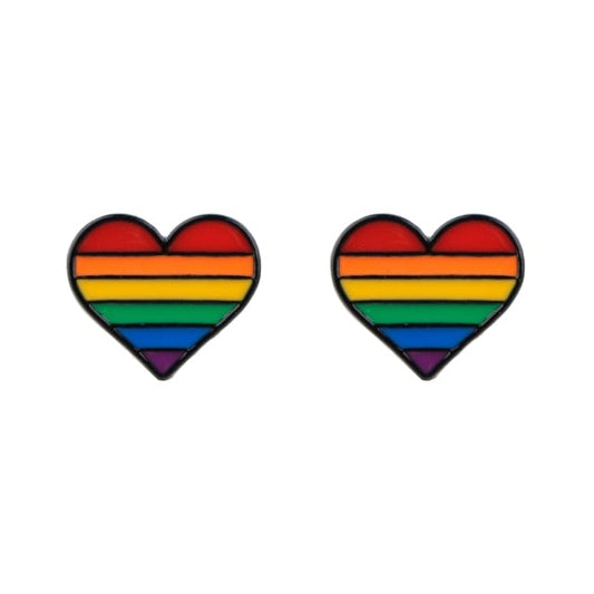 Rainbow Heart - Stud Earrings