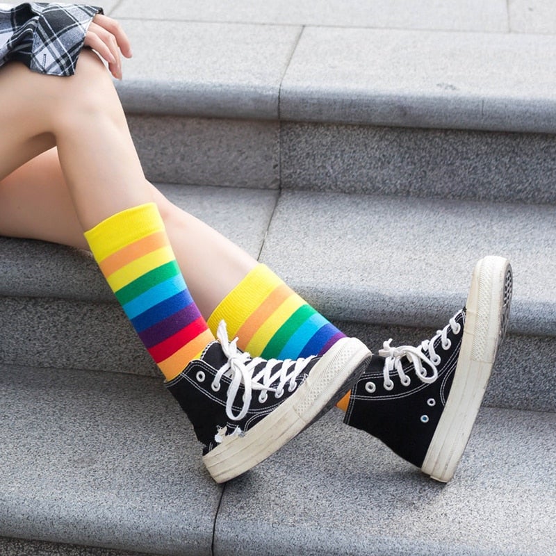 Rainbow Striped Socks