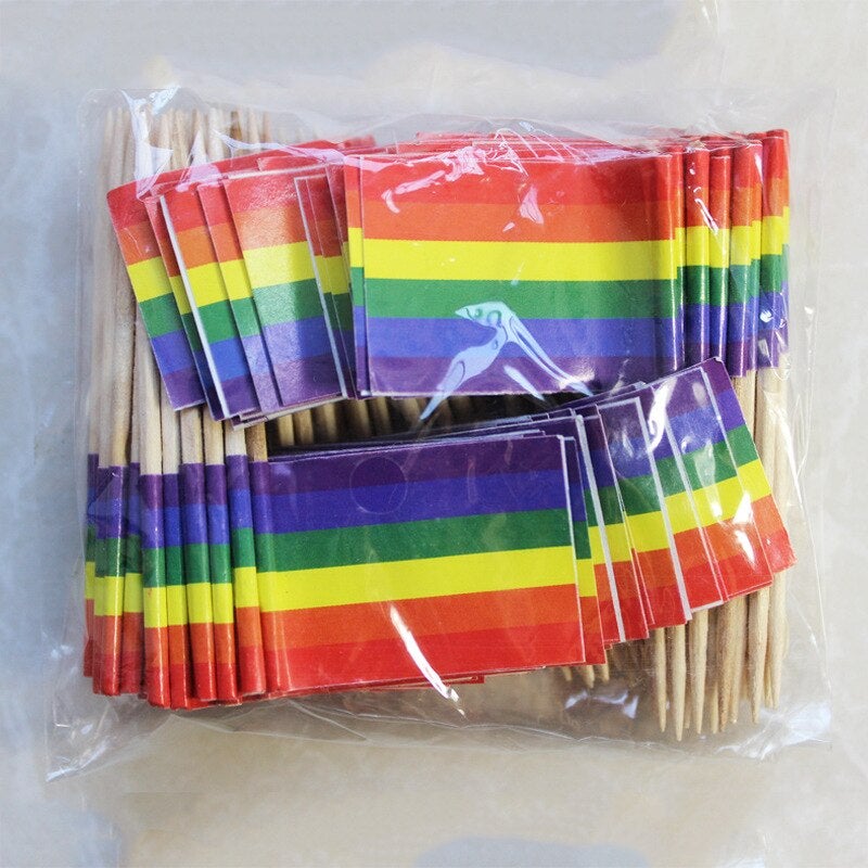 Rainbow Mini Toothpick Flags (10 Pack)