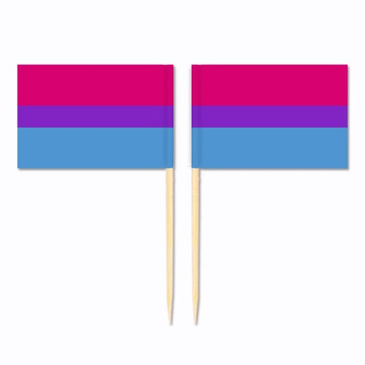 Bisexual Mini Toothpick Flags (10 Pack)