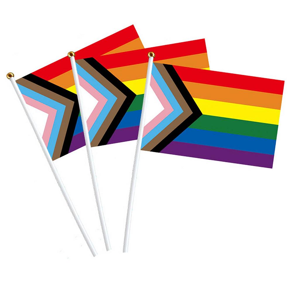 Progress Pride Handheld Flags (10 Pack)